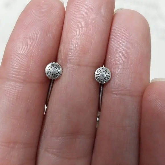 Rare Vintage Fairy Sterling Silver 925 Dangle Clear Crystal Screw Back Earrings - Picture 4 of 4